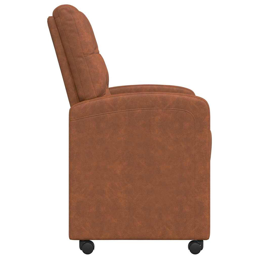 Eetstoelen met wielen 2 pcs Bruin 58 x 67 x 97 cm Kunstleer