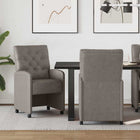 Dining Chairs with Wheels 2 pcs Grey 58 x 67 x 97 cm