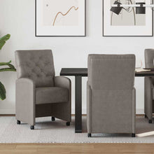 Eetstoelen met wielen 2 pcs Grijs 58 x 67 x 97 cm Kunstleer
