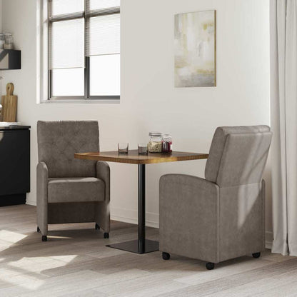 Eetstoelen met wielen 2 pcs Grijs 58 x 67 x 97 cm Kunstleer