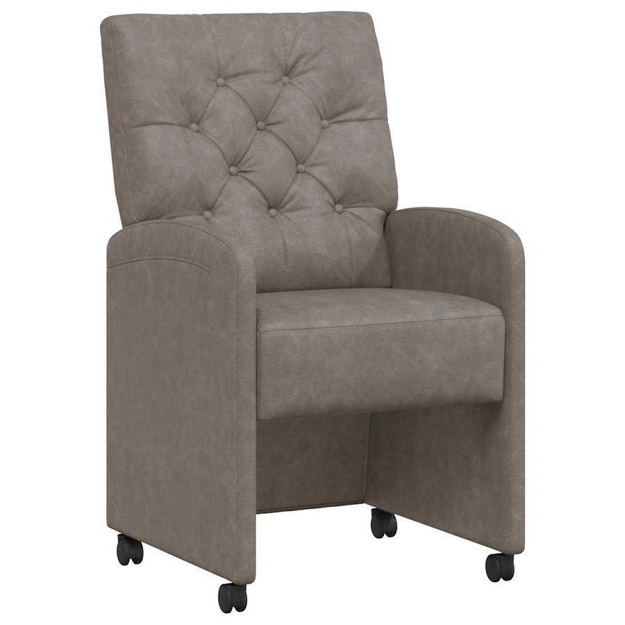Eetstoelen met wielen 2 pcs Grijs 58 x 67 x 97 cm Kunstleer