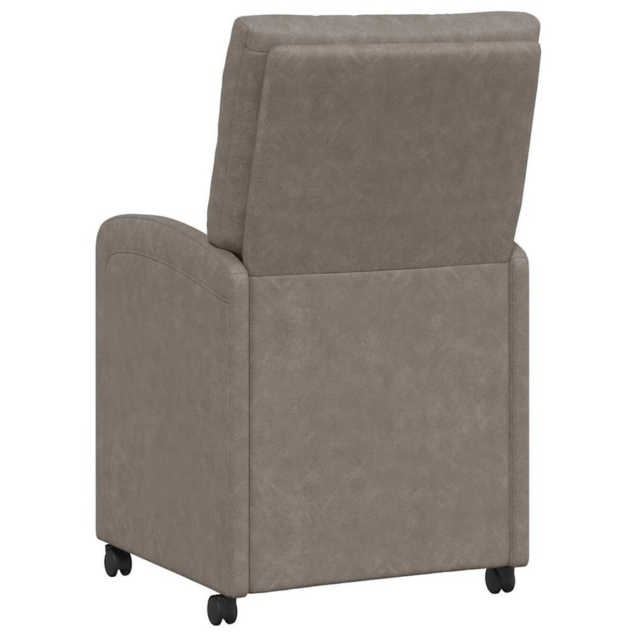 Eetstoelen met wielen 2 pcs Grijs 58 x 67 x 97 cm Kunstleer