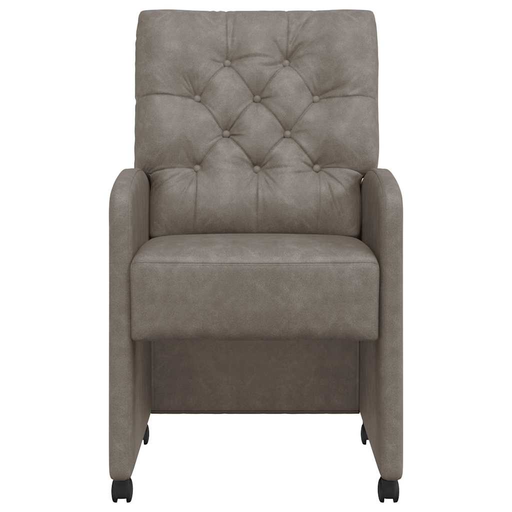 Eetstoelen met wielen 2 pcs Grijs 58 x 67 x 97 cm Kunstleer