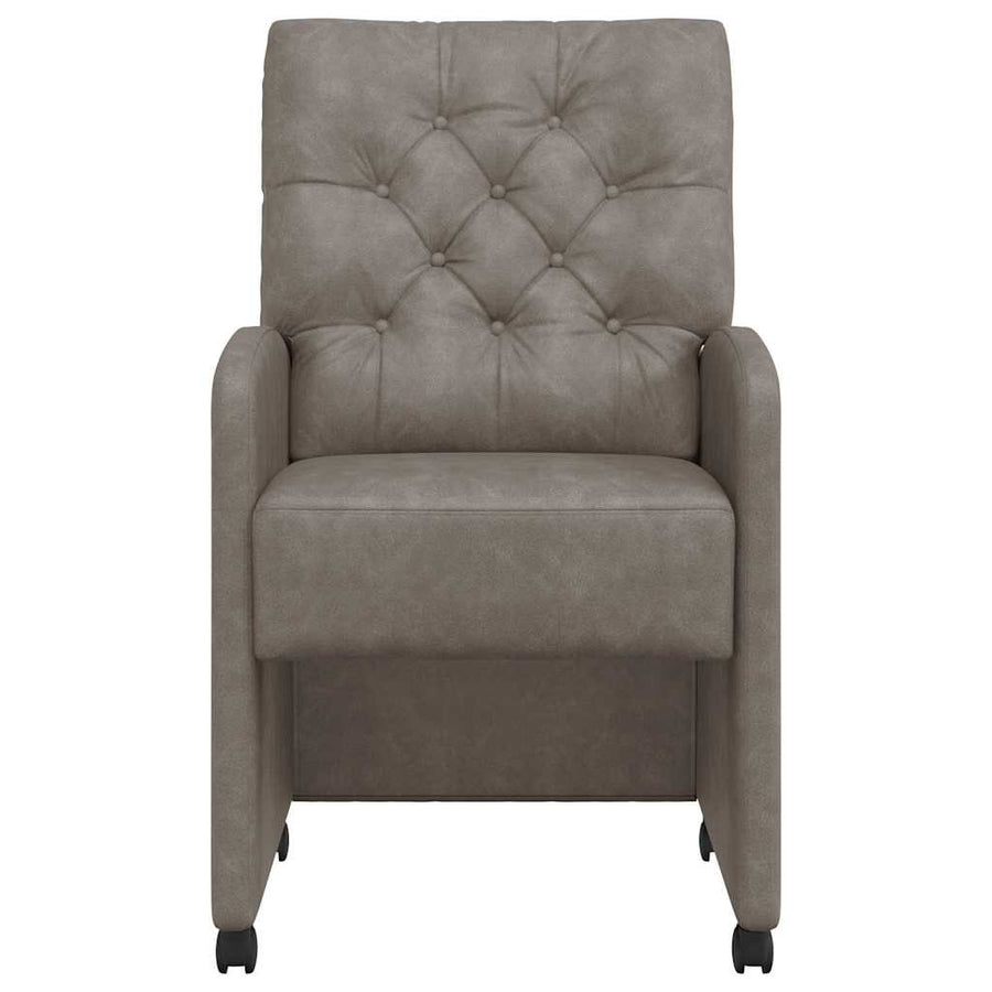Eetstoelen met wielen 2 pcs Grijs 58 x 67 x 97 cm Kunstleer