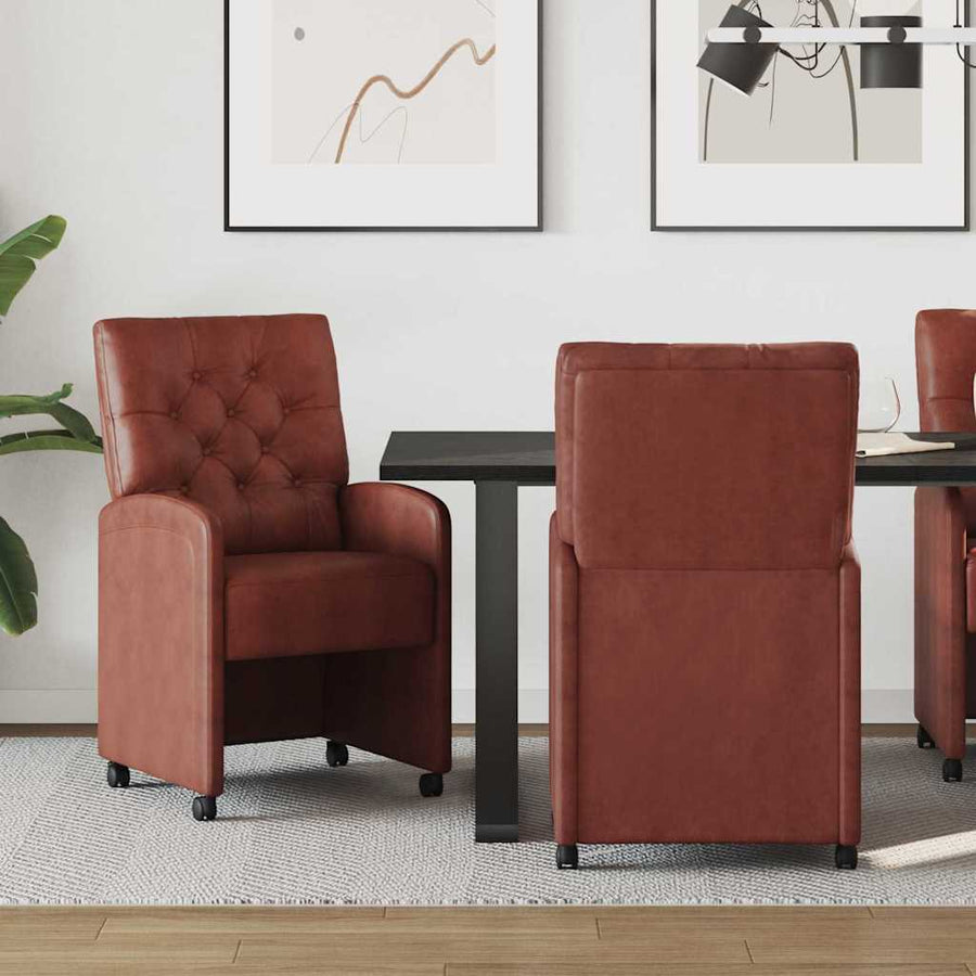 Eetstoelen 2 pcs Glanzend bruin 58 x 67 x 97 cm Kunstleer