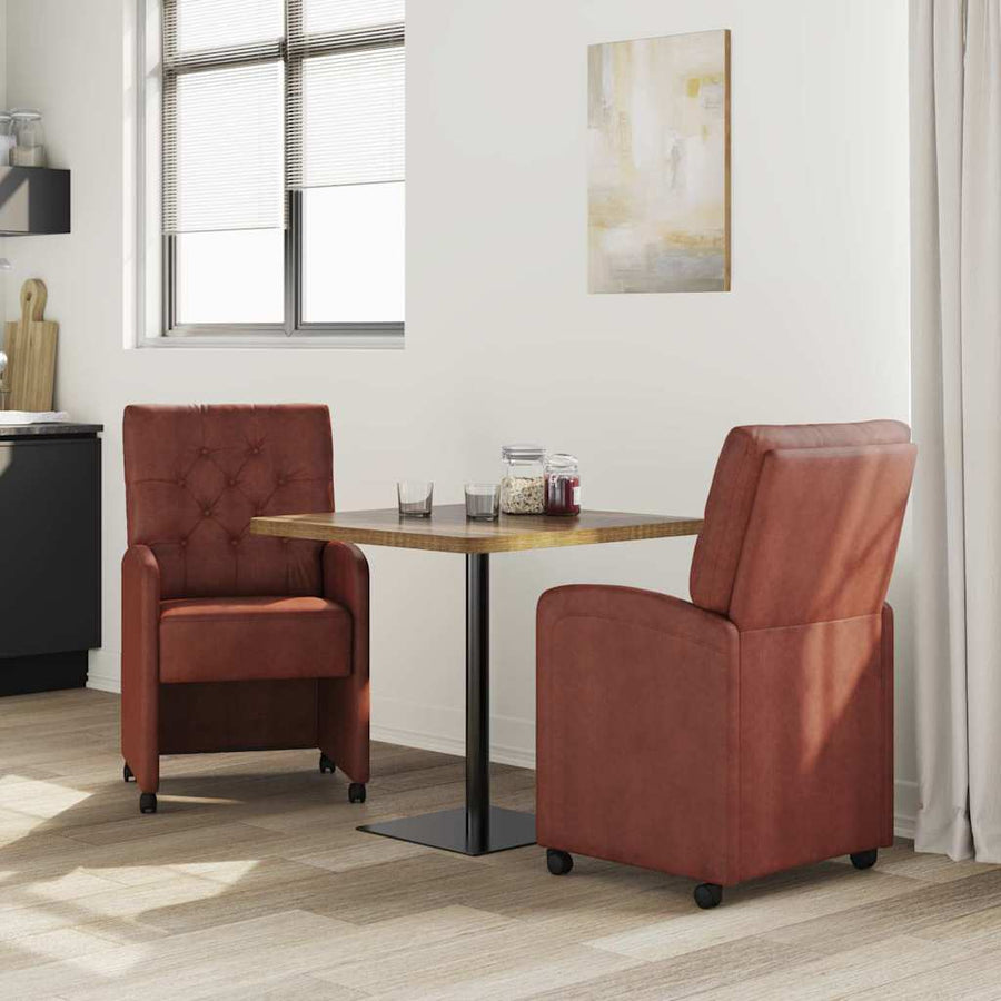 Eetstoelen 2 pcs Glanzend bruin 58 x 67 x 97 cm Kunstleer