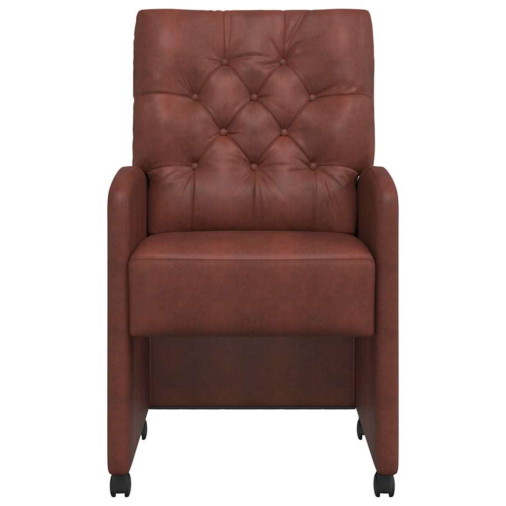 Eetstoelen 2 pcs Glanzend bruin 58 x 67 x 97 cm Kunstleer