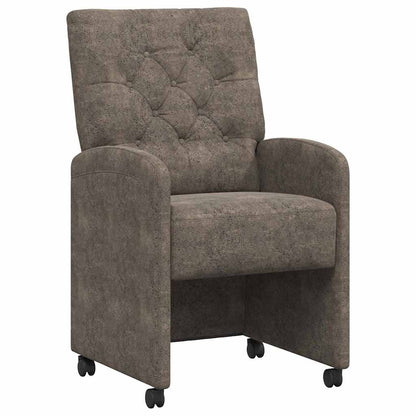 Eetstoelen 2 pcs Donkergrijs 58 x 67 x 97 cm Faux suede leer