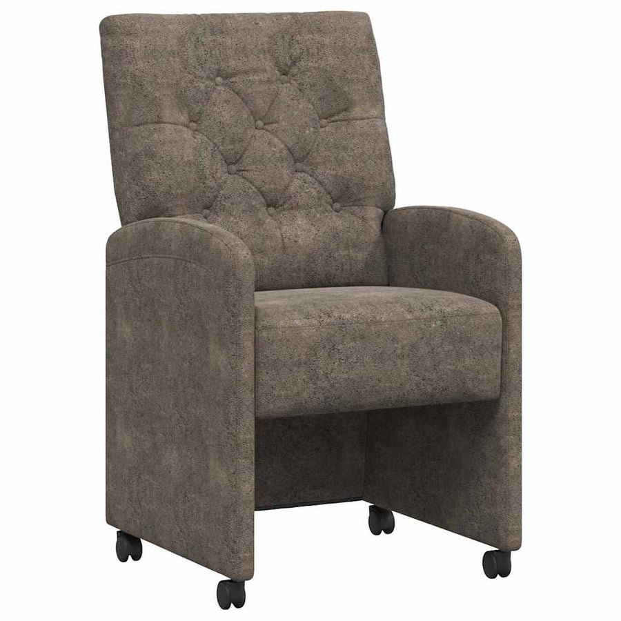 Eetstoelen 2 pcs Donkergrijs 58 x 67 x 97 cm Faux suede leer