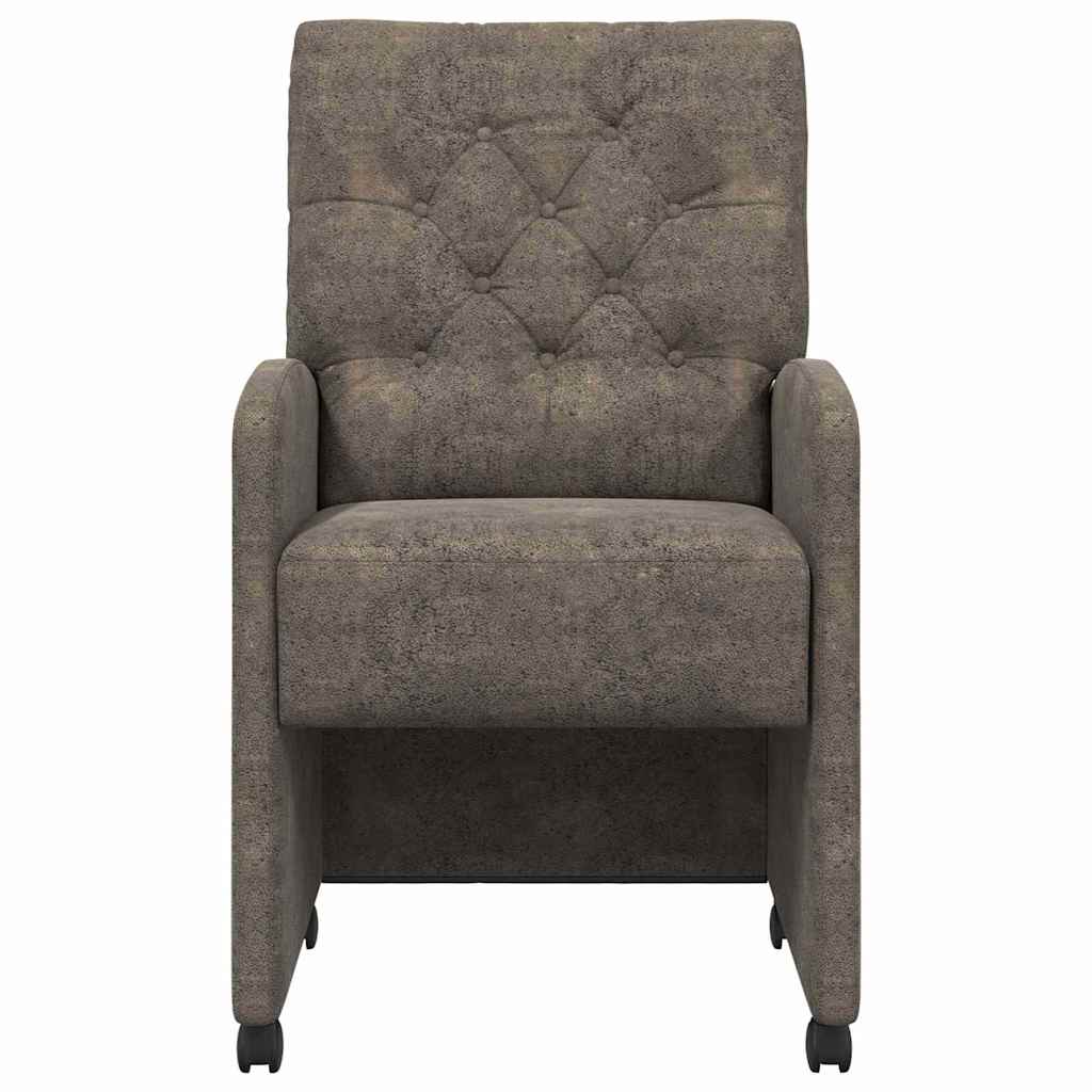 Eetstoelen 2 pcs Donkergrijs 58 x 67 x 97 cm Faux suede leer