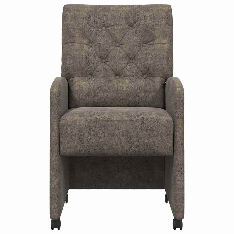 Eetstoelen 2 pcs Donkergrijs 58 x 67 x 97 cm Faux suede leer