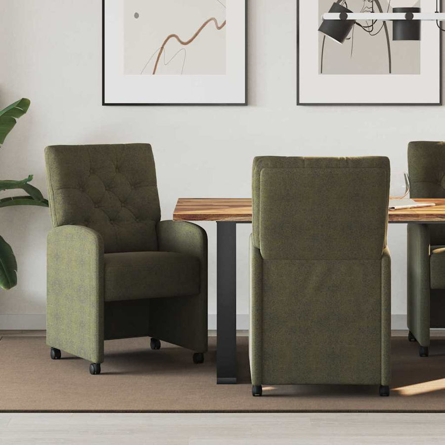 Eetstoelen 2 pcs Leger groen 58 x 67 x 97 cm Faux suede leer