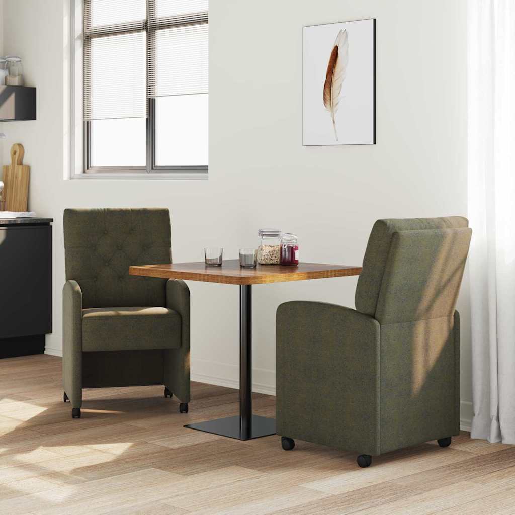 Eetstoelen 2 pcs Leger groen 58 x 67 x 97 cm Faux suede leer