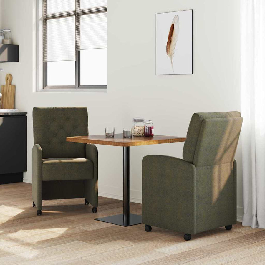 Eetstoelen 2 pcs Leger groen 58 x 67 x 97 cm Faux suede leer