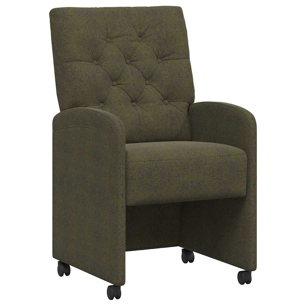 Eetstoelen 2 pcs Leger groen 58 x 67 x 97 cm Faux suede leer