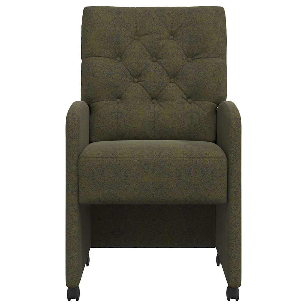 Eetstoelen 2 pcs Leger groen 58 x 67 x 97 cm Faux suede leer