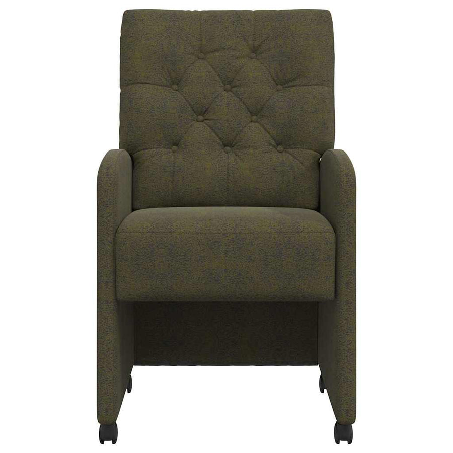 Eetstoelen 2 pcs Leger groen 58 x 67 x 97 cm Faux suede leer