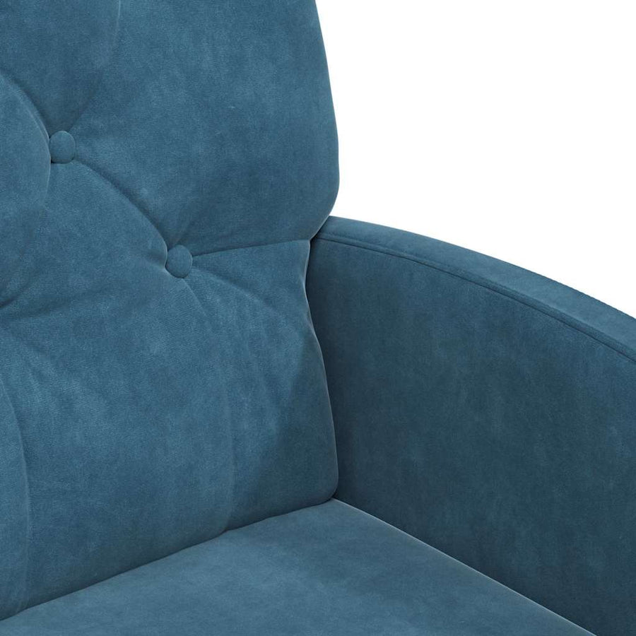 Eetstoelen met wielen 2 pcs Blauw 58 x 67 x 97 cm Fluweel
