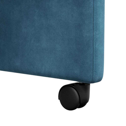Eetstoelen met wielen 2 pcs Blauw 58 x 67 x 97 cm Fluweel