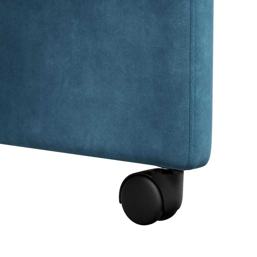 Eetstoelen met wielen 2 pcs Blauw 58 x 67 x 97 cm Fluweel