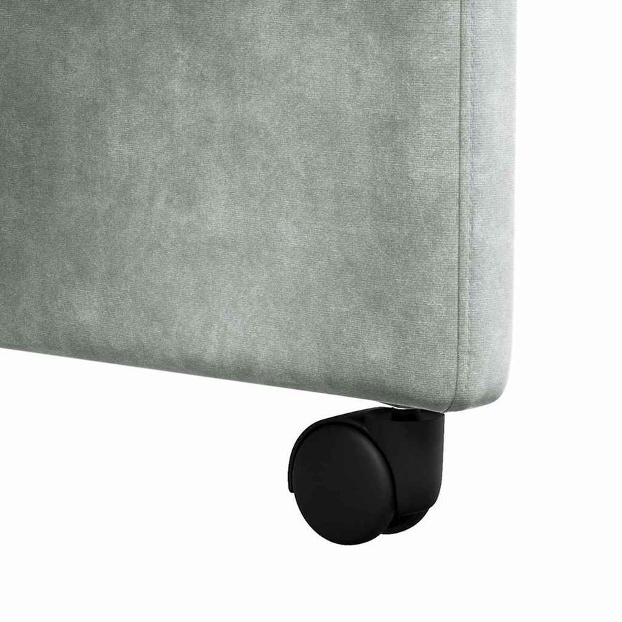 Eetstoelen met wielen 2 pcs Lichtgrijs 58 x 67 x 97 cm Fluweel