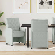 Eetkamerstoelen lichtgrijs fluweel 2 stuks 58x67x97 cm