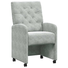 Eetstoelen met wielen 2 pcs Lichtgrijs 58 x 67 x 97 cm Fluweel