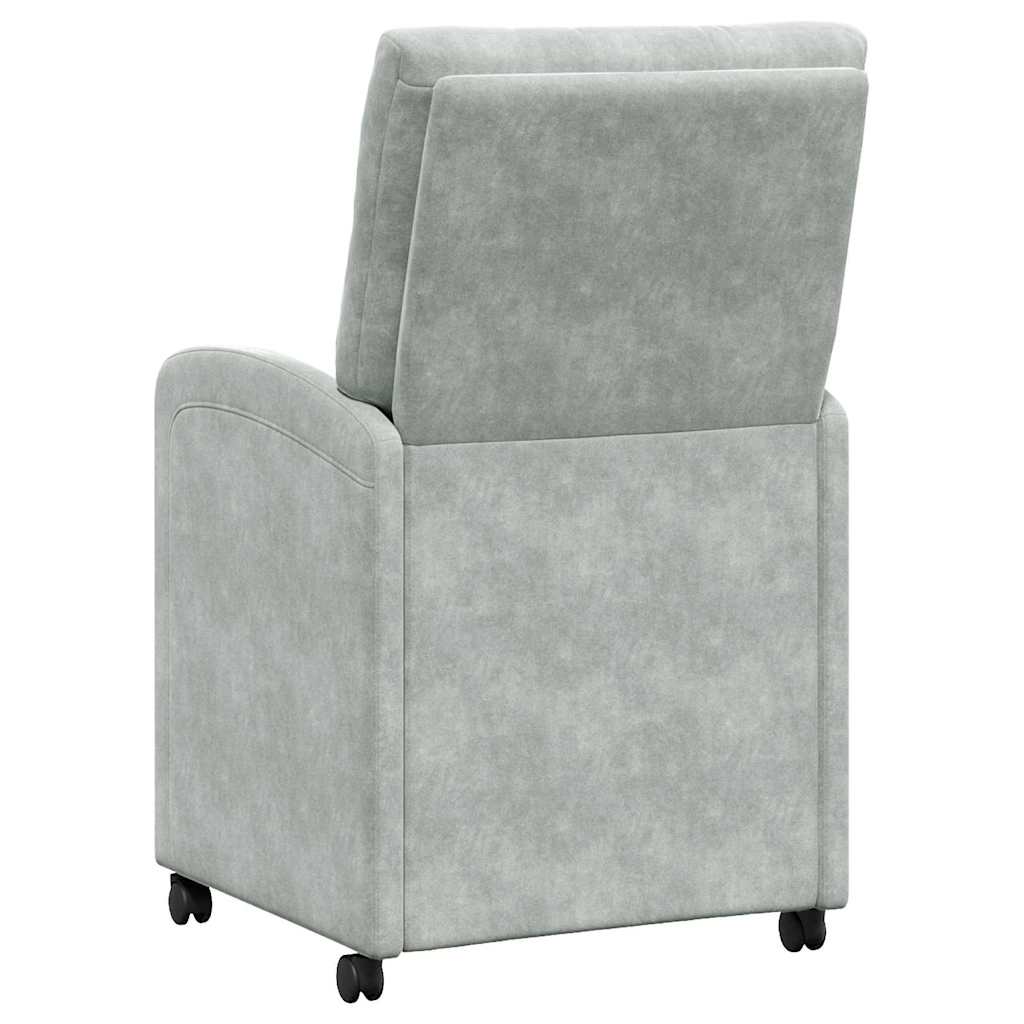 Eetstoelen met wielen 2 pcs Lichtgrijs 58 x 67 x 97 cm Fluweel