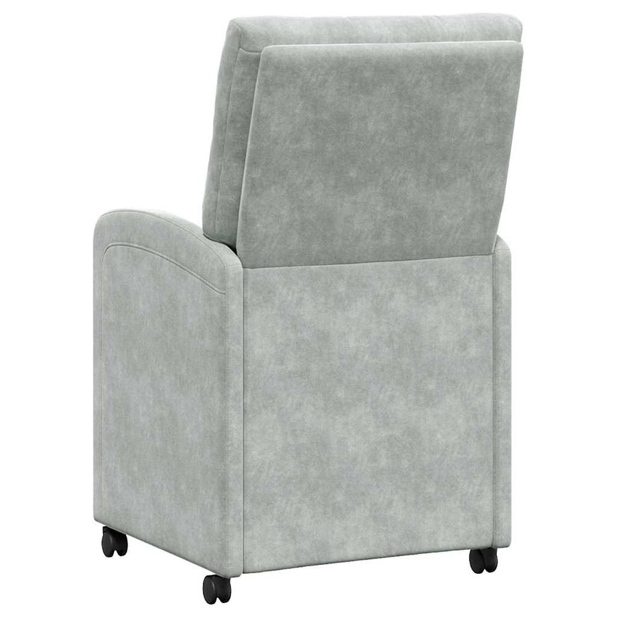 Eetstoelen met wielen 2 pcs Lichtgrijs 58 x 67 x 97 cm Fluweel