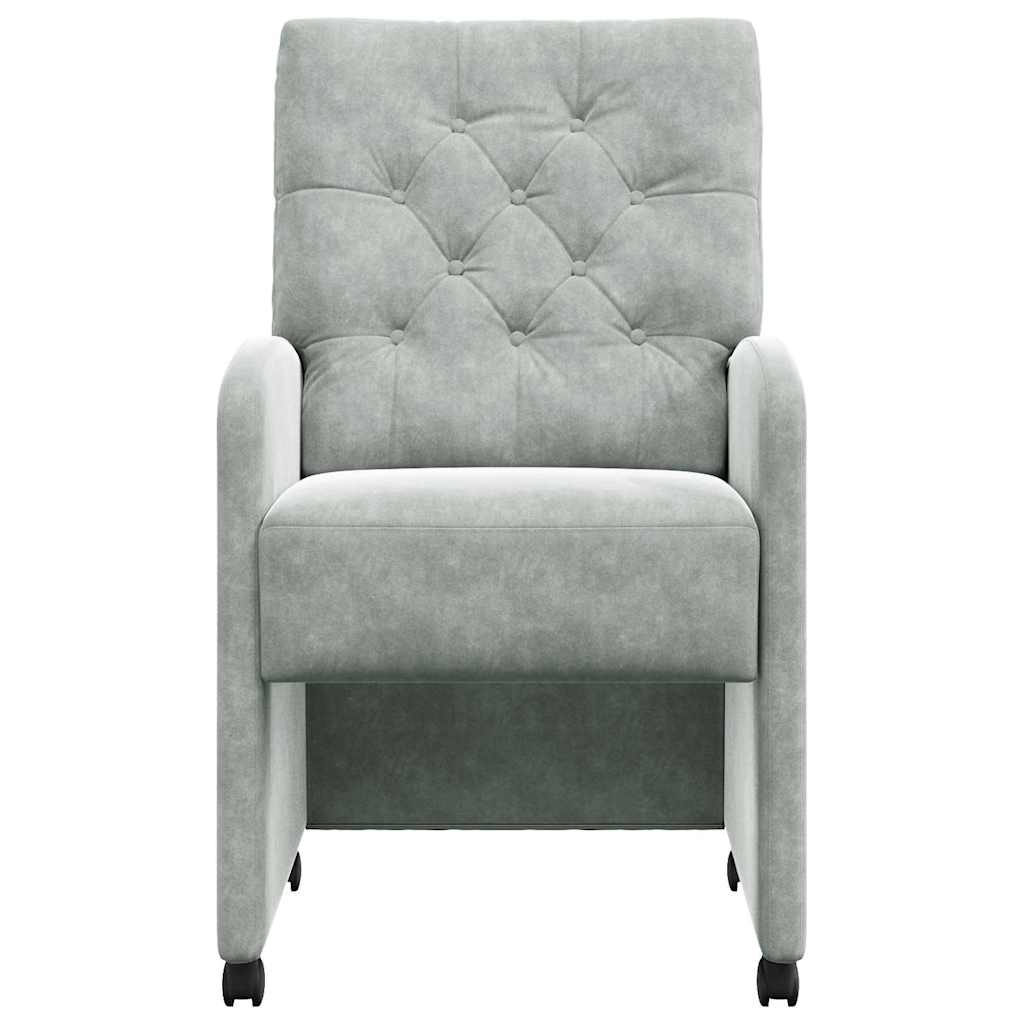 Eetstoelen met wielen 2 pcs Lichtgrijs 58 x 67 x 97 cm Fluweel