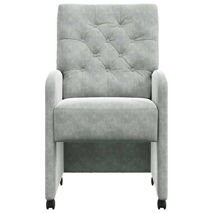 Eetstoelen met wielen 2 pcs Lichtgrijs 58 x 67 x 97 cm Fluweel