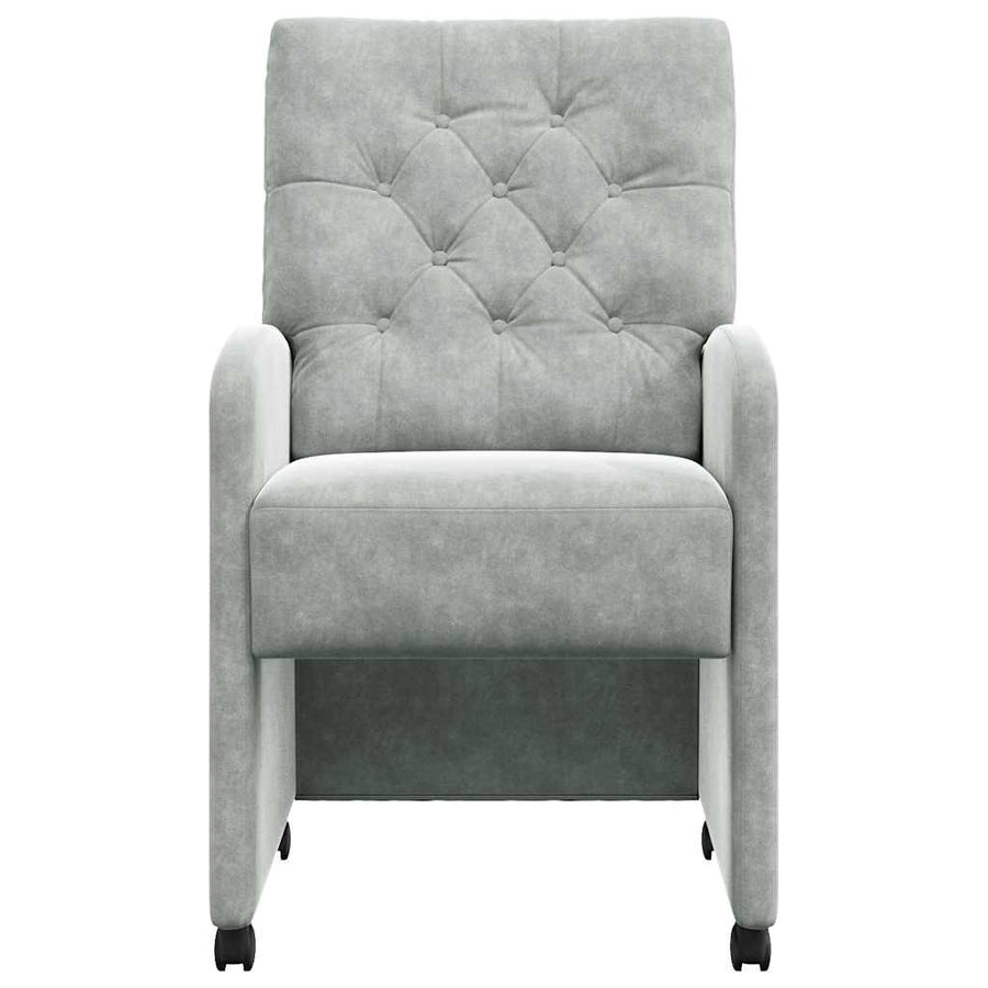 Eetstoelen met wielen 2 pcs Lichtgrijs 58 x 67 x 97 cm Fluweel