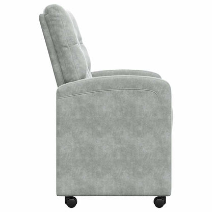 Eetstoelen met wielen 2 pcs Lichtgrijs 58 x 67 x 97 cm Fluweel