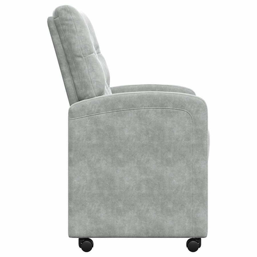 Eetstoelen met wielen 2 pcs Lichtgrijs 58 x 67 x 97 cm Fluweel