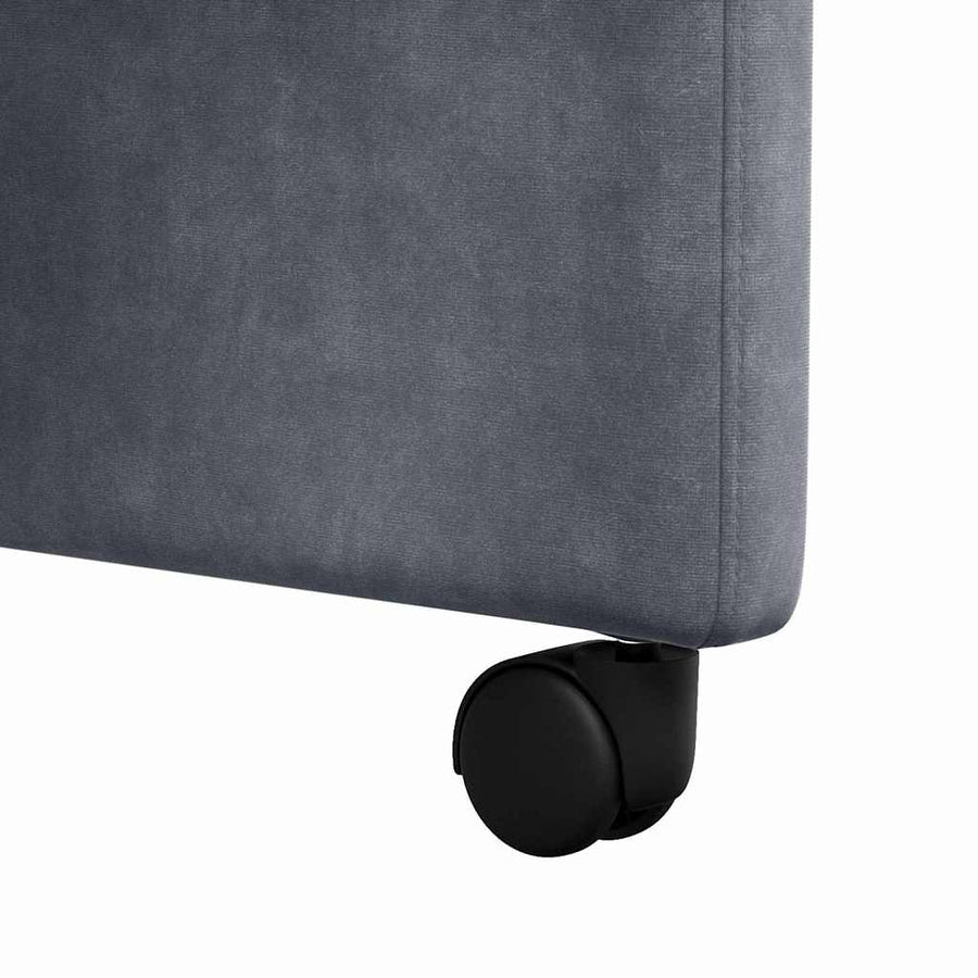 Eetstoelen met wielen 2 pcs Donkergrijs 58 x 67 x 97 cm Fluweel