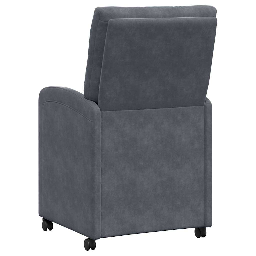 Eetstoelen met wielen 2 pcs Donkergrijs 58 x 67 x 97 cm Fluweel