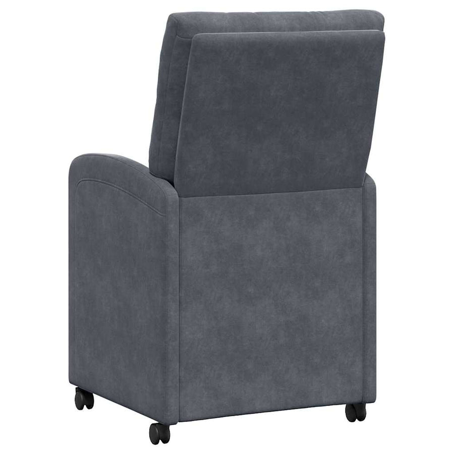 Eetstoelen met wielen 2 pcs Donkergrijs 58 x 67 x 97 cm Fluweel