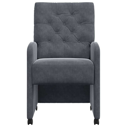 Eetstoelen met wielen 2 pcs Donkergrijs 58 x 67 x 97 cm Fluweel