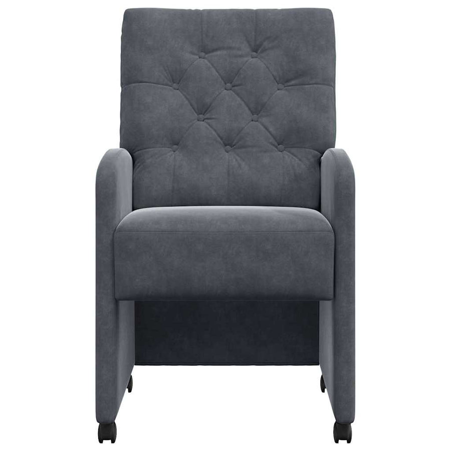 Eetstoelen met wielen 2 pcs Donkergrijs 58 x 67 x 97 cm Fluweel
