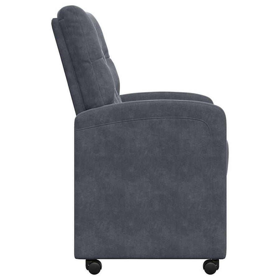 Eetstoelen met wielen 2 pcs Donkergrijs 58 x 67 x 97 cm Fluweel