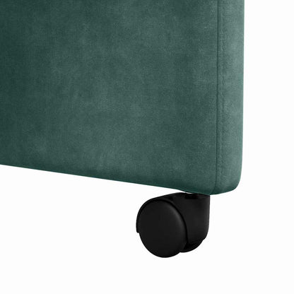 Eetstoelen met wielen 2 pcs Donkergroen 58 x 67 x 97 cm Fluweel