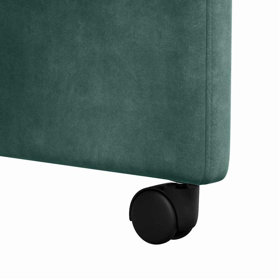 Eetstoelen met wielen 2 pcs Donkergroen 58 x 67 x 97 cm Fluweel