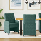 Dining Chairs with Wheels 2 pcs Dark Green 58 x 67 x 97 cm