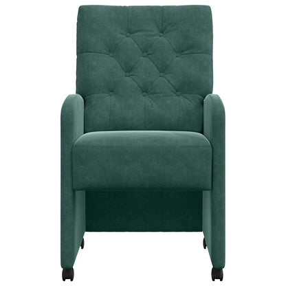 Eetstoelen met wielen 2 pcs Donkergroen 58 x 67 x 97 cm Fluweel