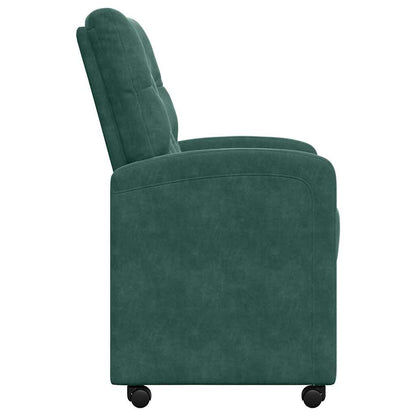 Eetstoelen met wielen 2 pcs Donkergroen 58 x 67 x 97 cm Fluweel