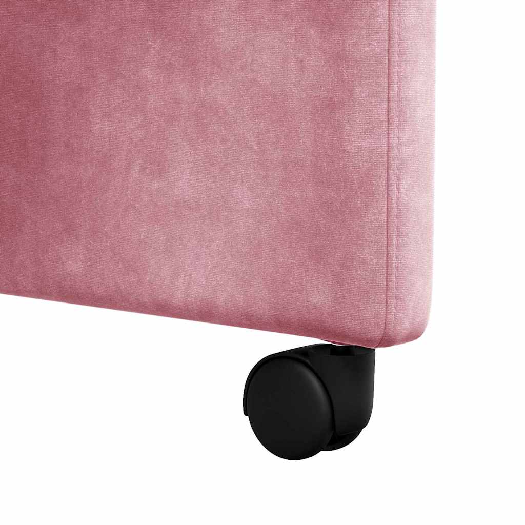 Eetstoelen met wielen 2 pcs Roze 58 x 67 x 97 cm Fluweel