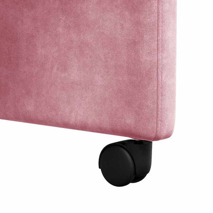 Eetstoelen met wielen 2 pcs Roze 58 x 67 x 97 cm Fluweel