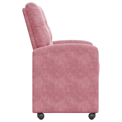 Eetstoelen met wielen 2 pcs Roze 58 x 67 x 97 cm Fluweel