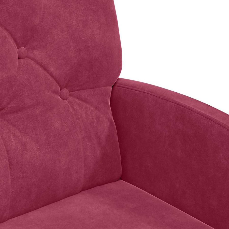 Eetstoelen met wielen 2 pcs Wijnrood 58 x 67 x 97 cm Fluweel