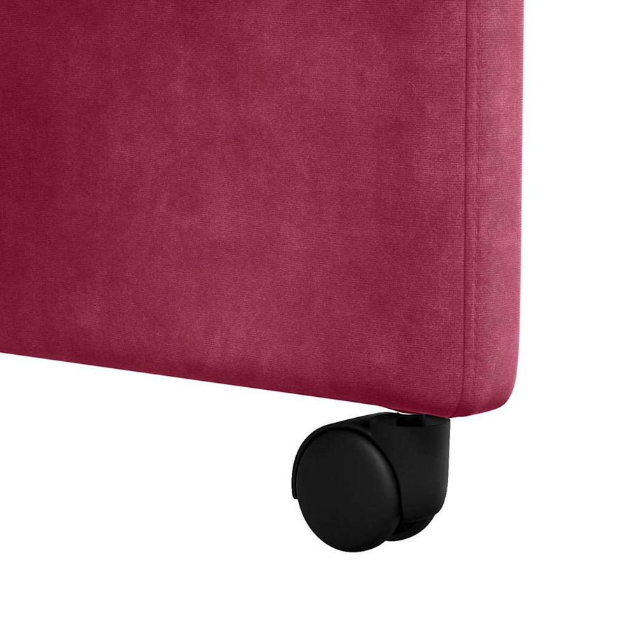 Eetstoelen met wielen 2 pcs Wijnrood 58 x 67 x 97 cm Fluweel